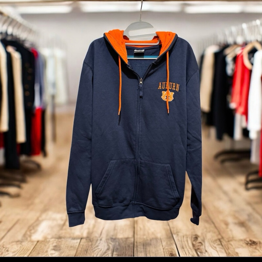 Stadium Athletics Auburn University Navy and Orange Hoodie, Large